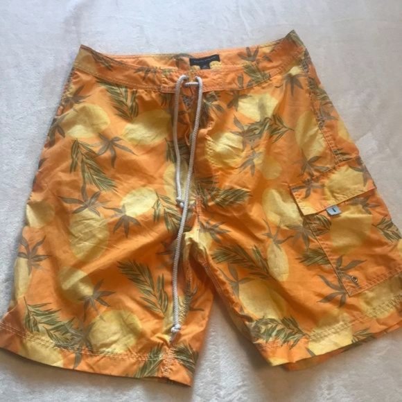 Banana Republic Pineapple Print Swim Trunks - 36 - Picture 1 of 7